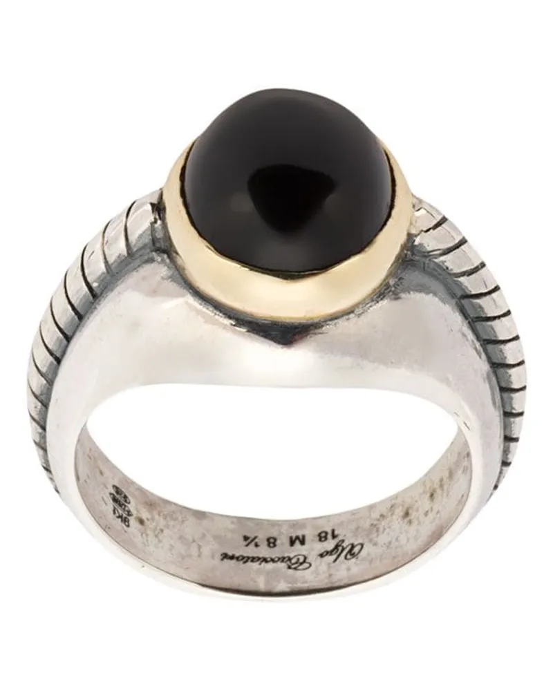 Ugo Cacciatori Ring mit Onyx - Silber Silber