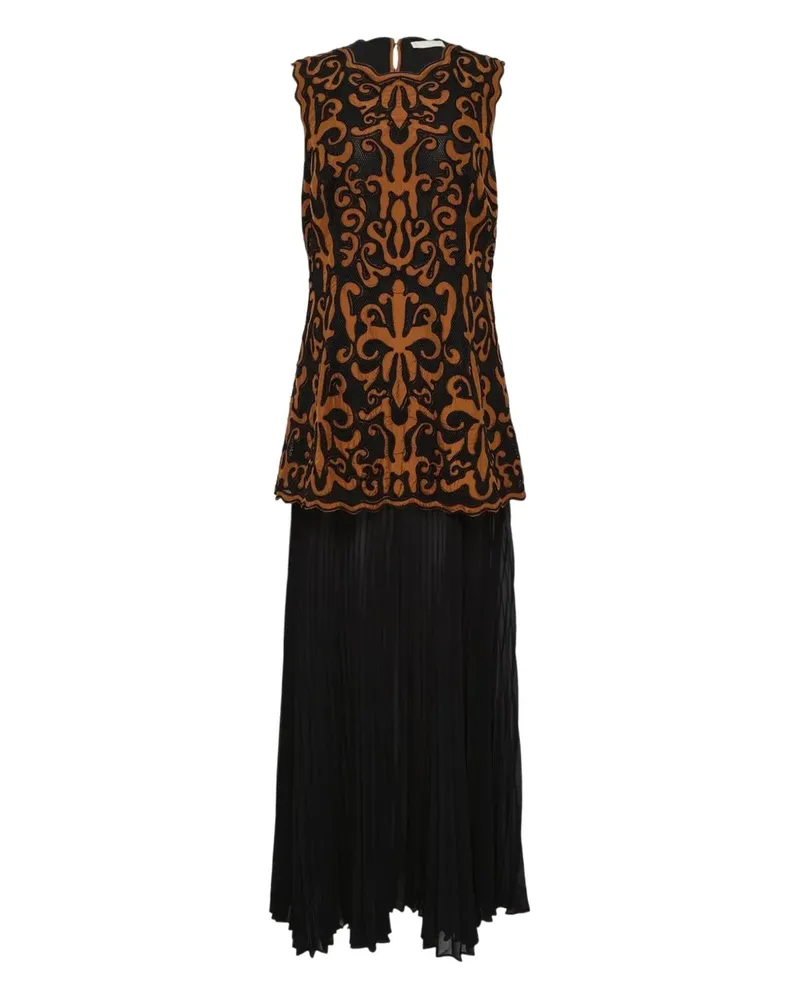 Ulla Johnson Auryn applique sleeveless midi dress - Schwarz Schwarz