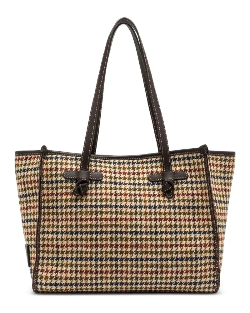 Gianni Chiarini Marcella medium houndstooth tote bag - Nude Nude
