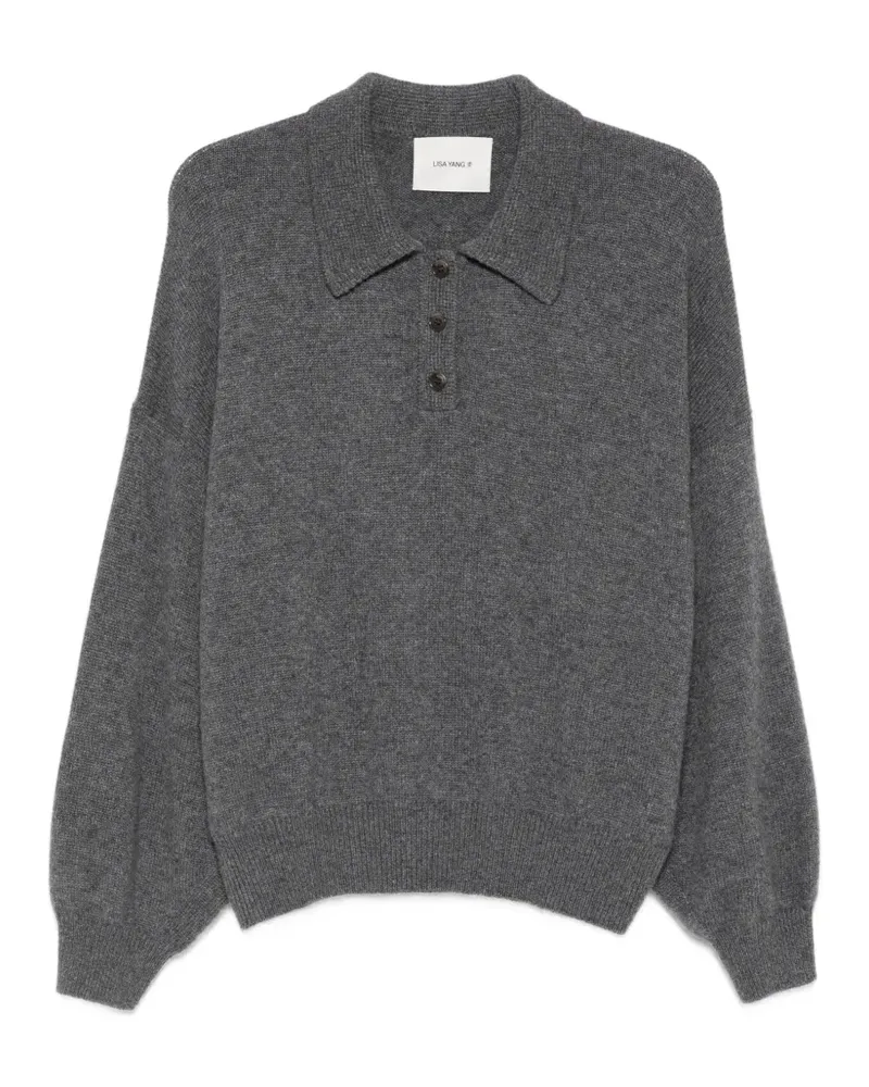 Lisa Yang Etta button-fastening polo-collar sweater - Grau Grau