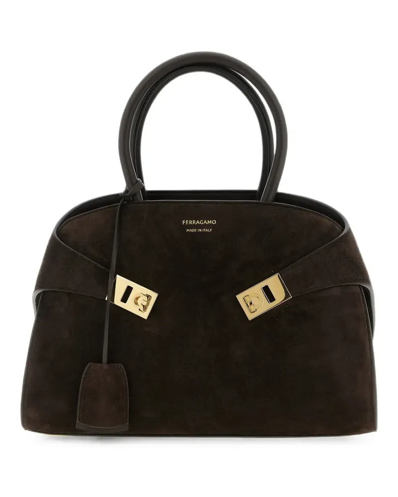 Ferragamo Kleiner Shopper aus Wildleder - Braun Braun