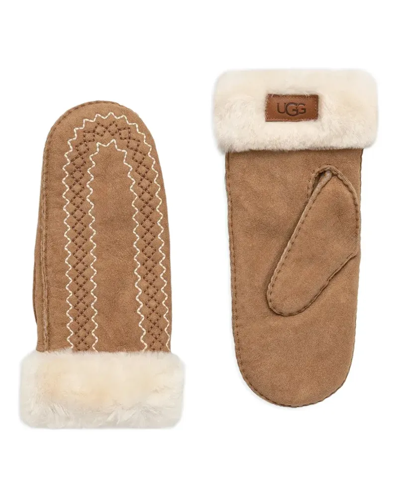 UGG Atherson Handschuhe mit Stickerei - Braun Braun