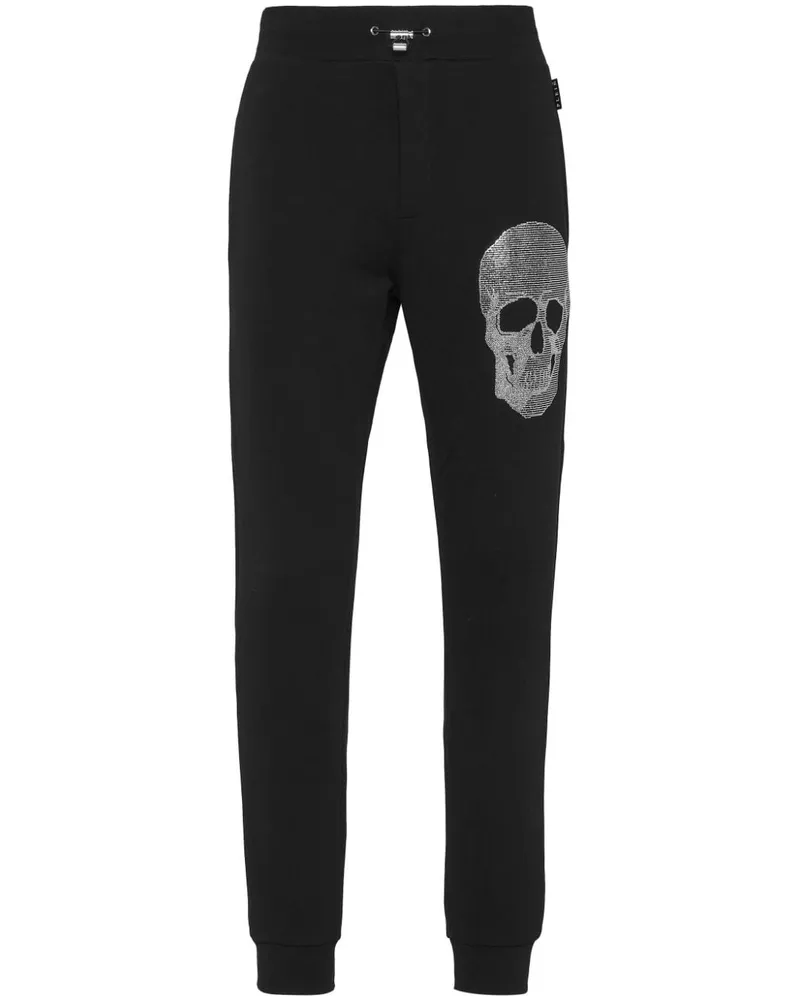 Philipp Plein Skull Jogginghose mit Strass - Schwarz Schwarz