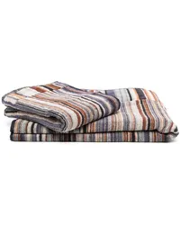 Missoni Home Set aus zwei gestreiften Handtüchern Nude