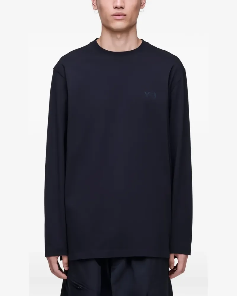 Y-3 Langarmshirt mit Logo-Print - Schwarz Schwarz