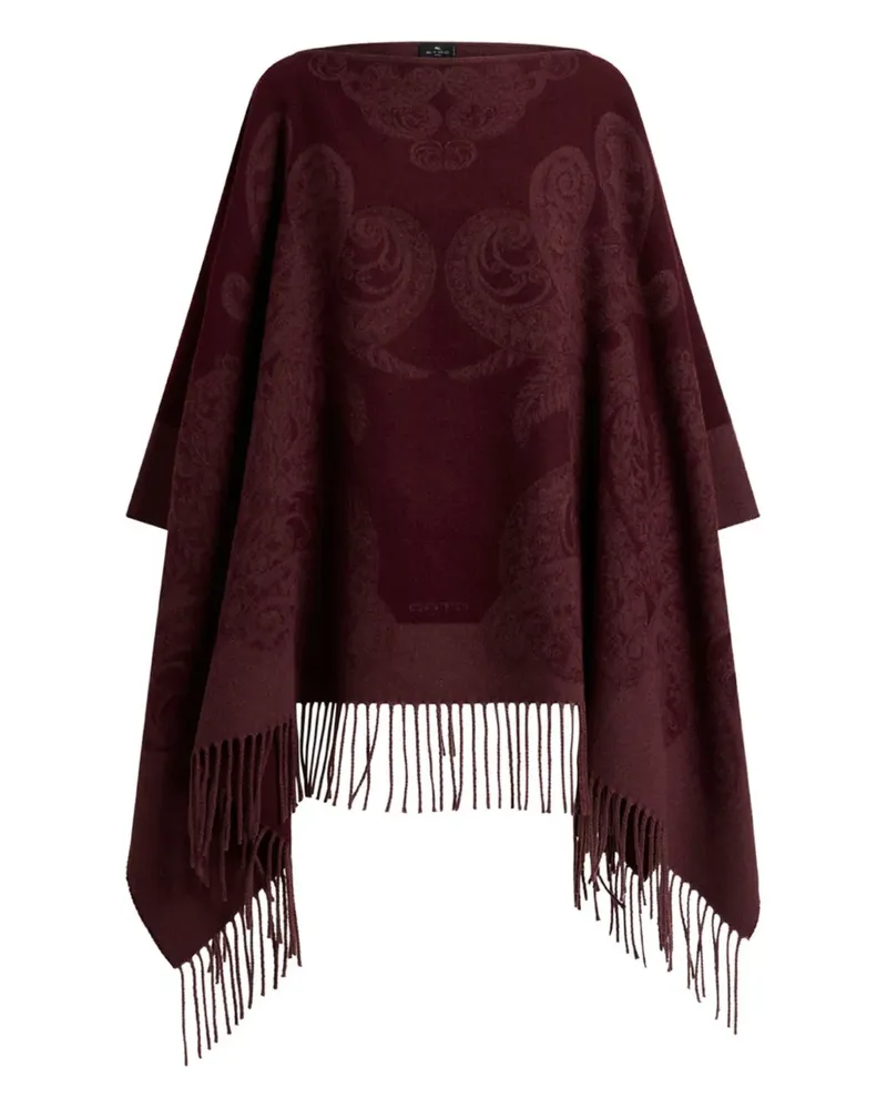 Etro Poncho mit Jacquard-Paisleymuster - Rot Rot