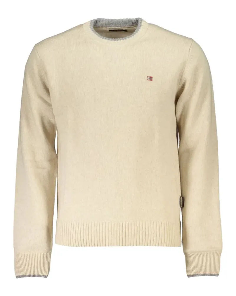 Napapijri logo-patch crew-neck sweater - Nude Nude