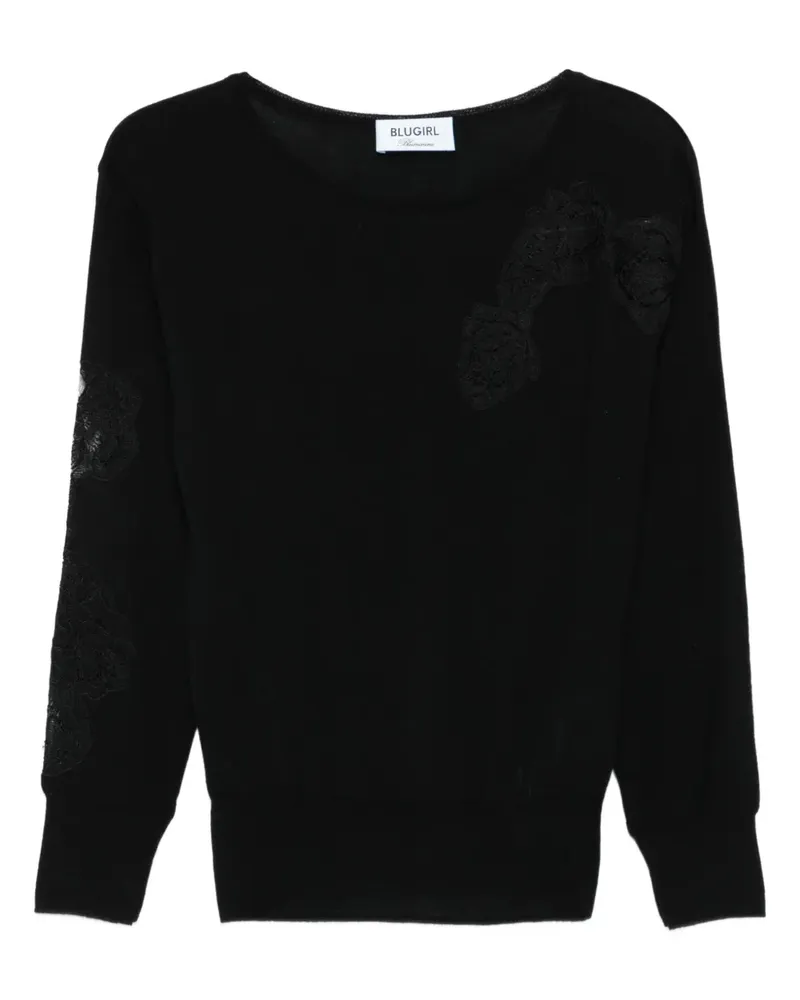 Blumarine Strick mit Spitzenverzierung - Schwarz Schwarz