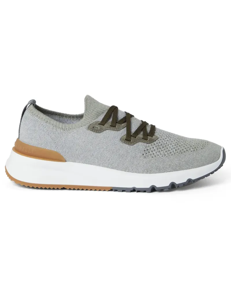 Brunello Cucinelli Sneakers mit Logo-Print - Grau Grau