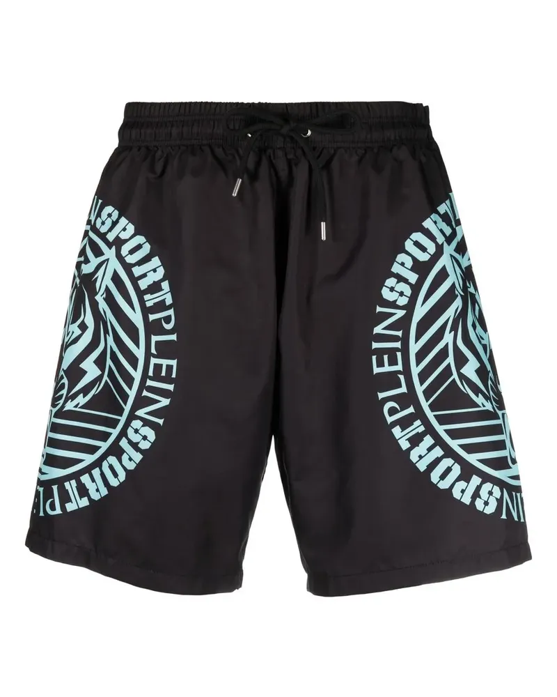 Philipp Plein Badeshorts mit Tiger-Print - Schwarz Schwarz
