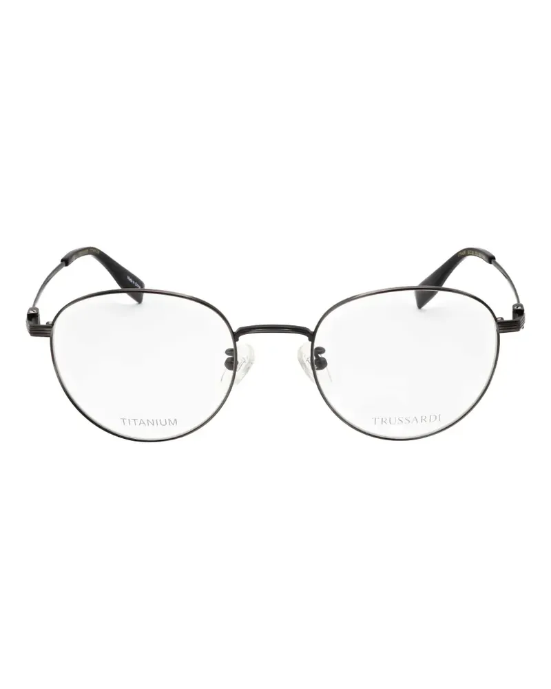 Trussardi matte round-frame glasses - Schwarz Schwarz
