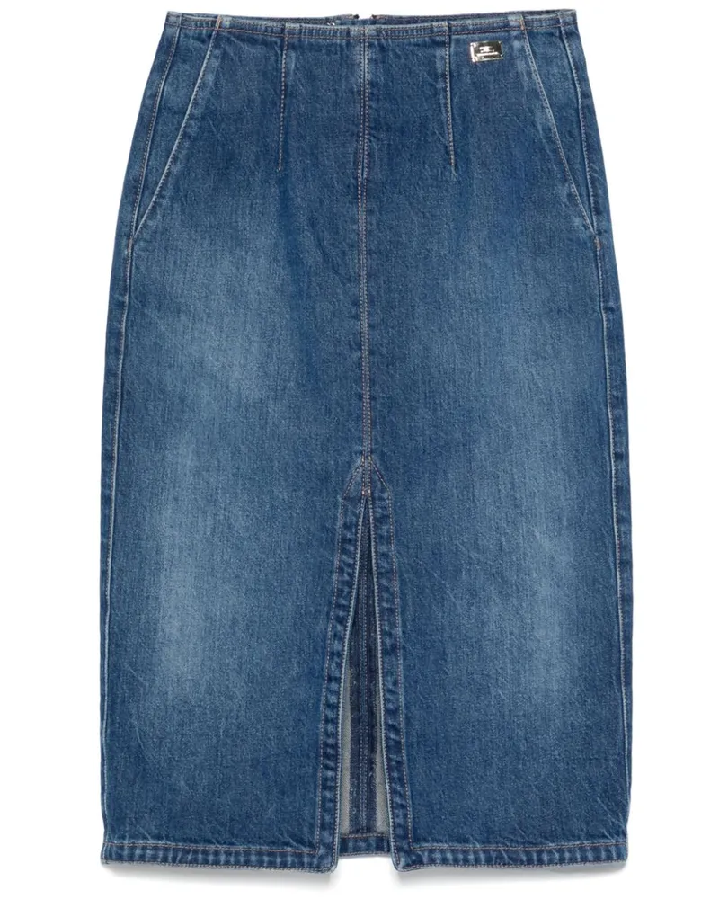 Elisabetta Franchi Midirock mit Schlitz - Blau Blau