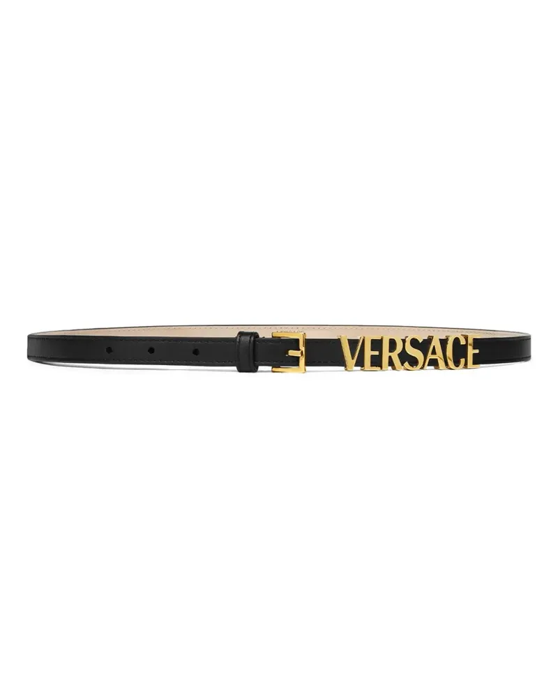 Versace Ledergürtel mit Logo-Print - Schwarz Schwarz