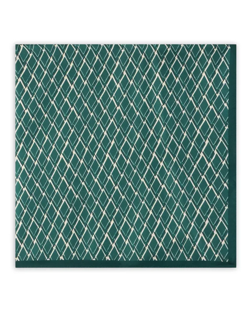 Slowear diamond-pattern scarf - Grün Grün