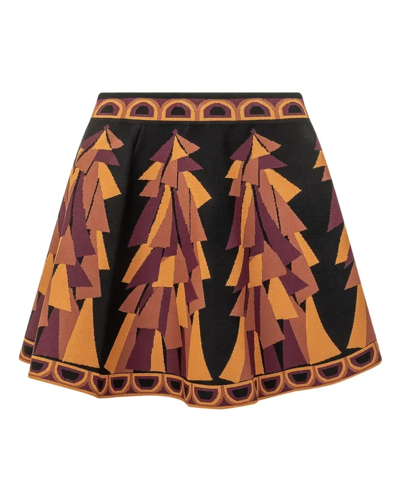 Emilio Pucci Ausgestellter Baiadera Jacquard-Rock mit Print - Schwarz Schwarz