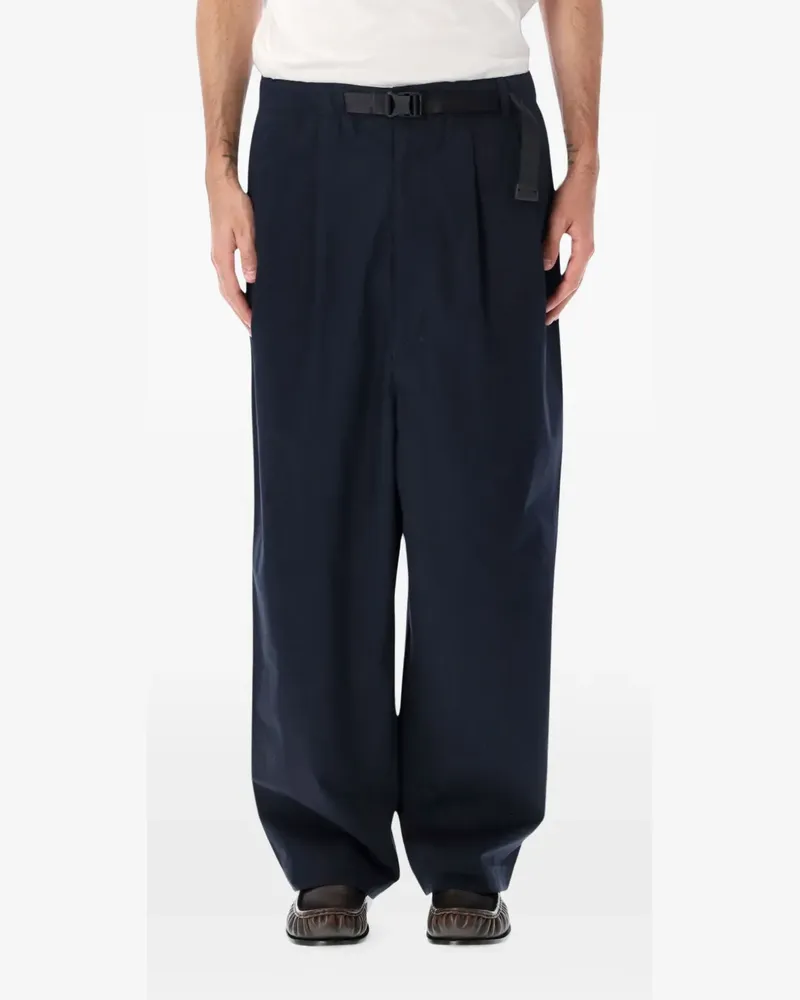 Comme des Garçons Baumwollhose mit Falten und Gürtel - Blau Blau