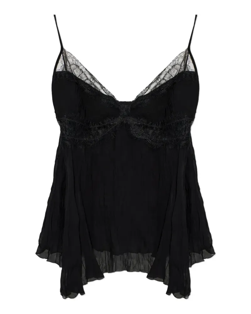 Blumarine Top mit Spitzenborte - Schwarz Schwarz
