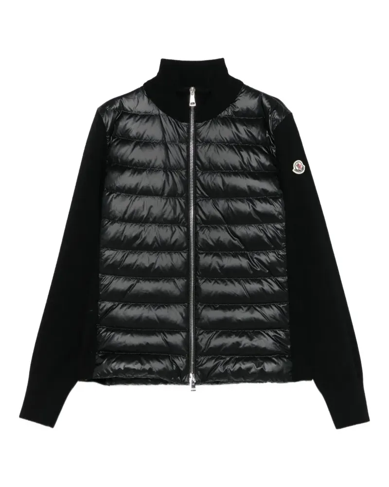 Moncler Steppjacke mit gesteppten Einsätzen und Reißverschluss - Schwarz Schwarz