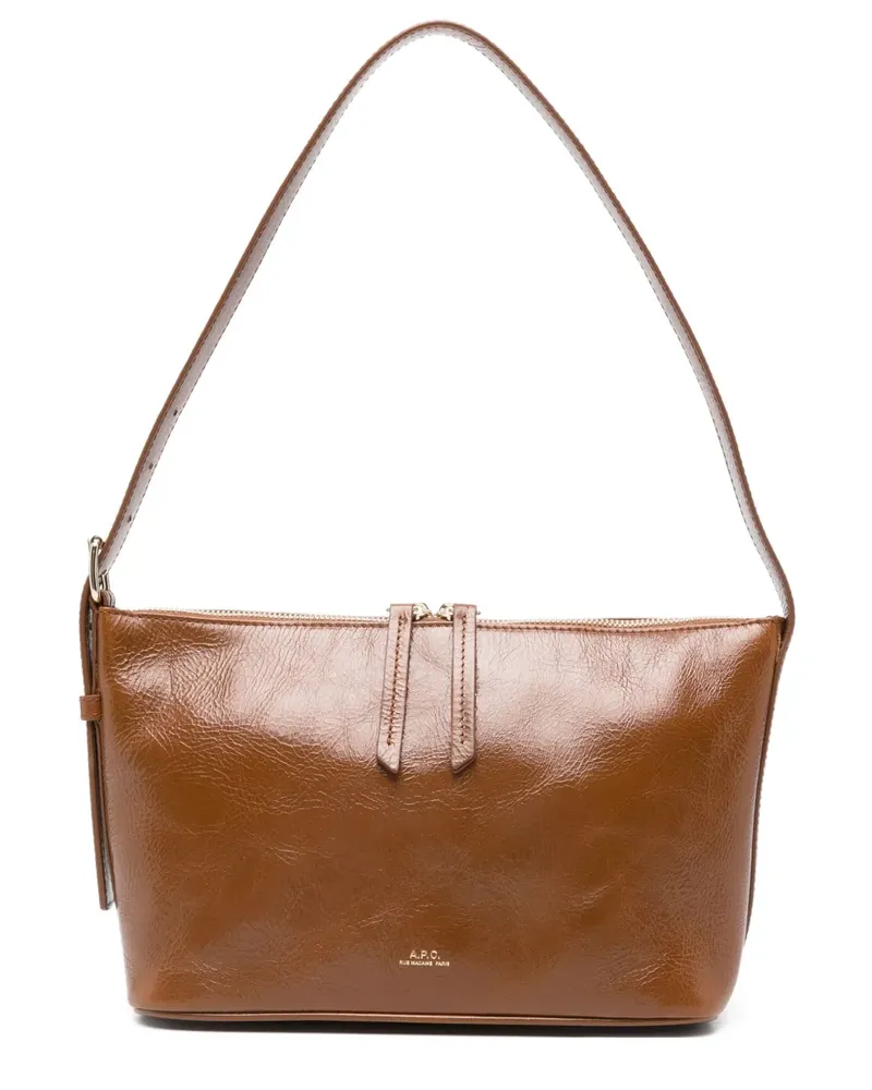 A.P.C. Tote Bag mit Schnallendetail aus Leder - Braun Braun