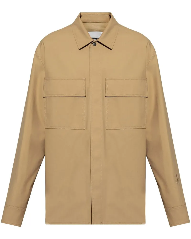 Jil Sander Hemdjacke mit Logo-Stickerei - Nude Nude