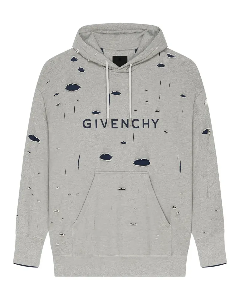 Givenchy Hoodie im Distressed-Look - Grau Grau