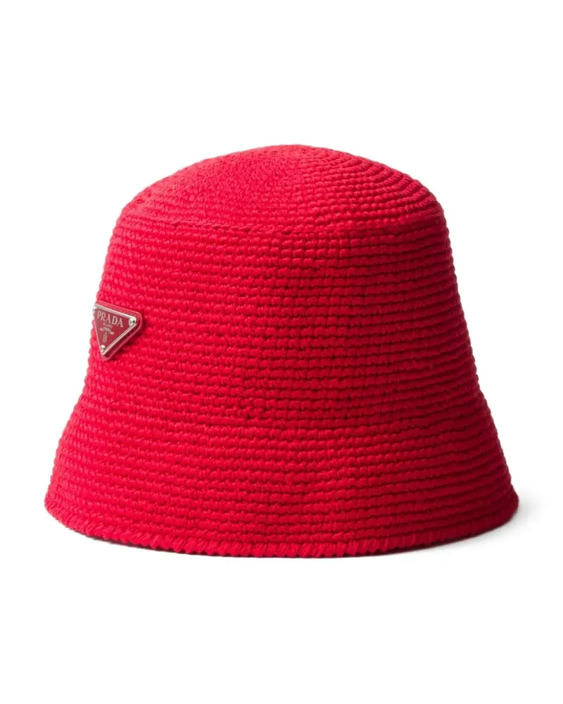 Prada Fischerhut aus Häkelstrick - Rot Rot