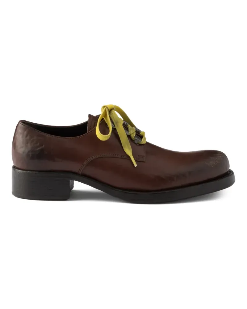 Prada antiqued-leather lace-up shoes - Braun Braun