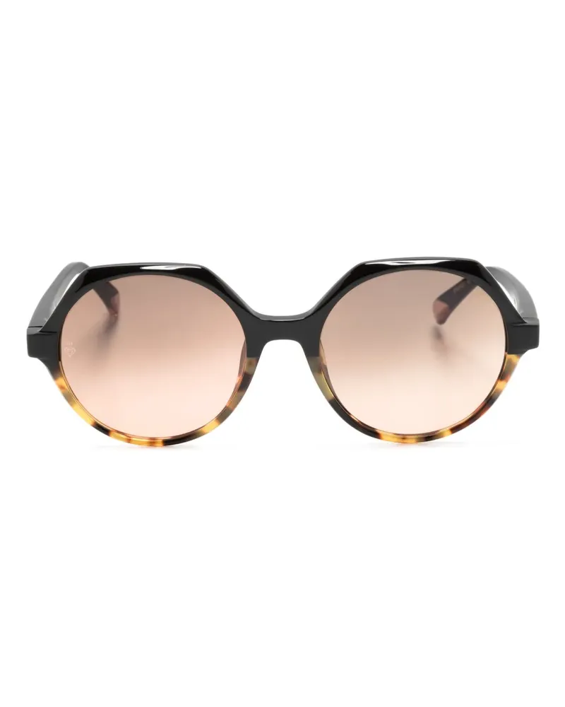Etnia Barcelona Fontana Sonnenbrille mit geometrischem Gestell - Schwarz Schwarz