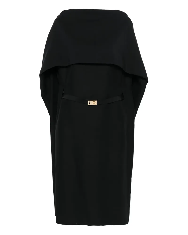 Ferragamo Kleid mit Cape-Ärmeln - Schwarz Schwarz