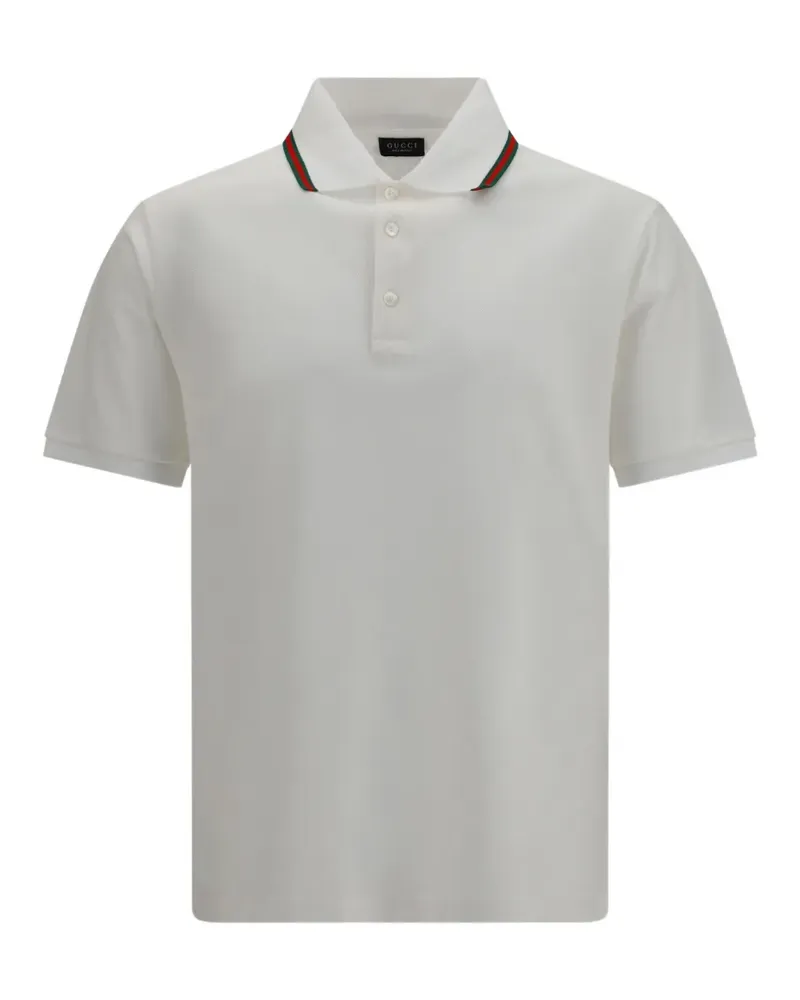 Gucci Web-stripe cotton-piqué polo shirt - Weiß Weiß