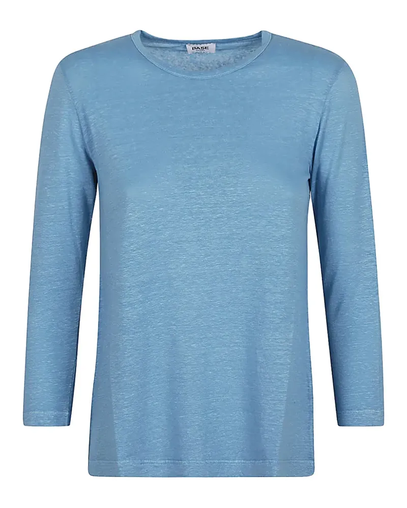 BASE Milano Klassisches Langarmshirt - Blau Blau