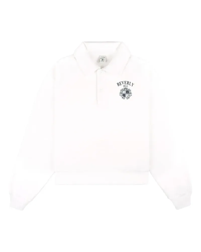SPORTY & RICH Poloshirt mit Logo-Print - Weiß Weiß