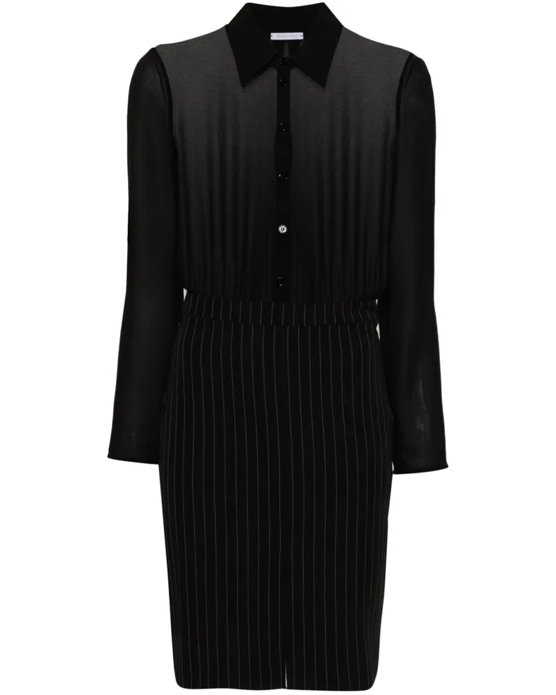 Patrizia Pepe Hemdkleid mit Nadelstreifen - Schwarz Schwarz