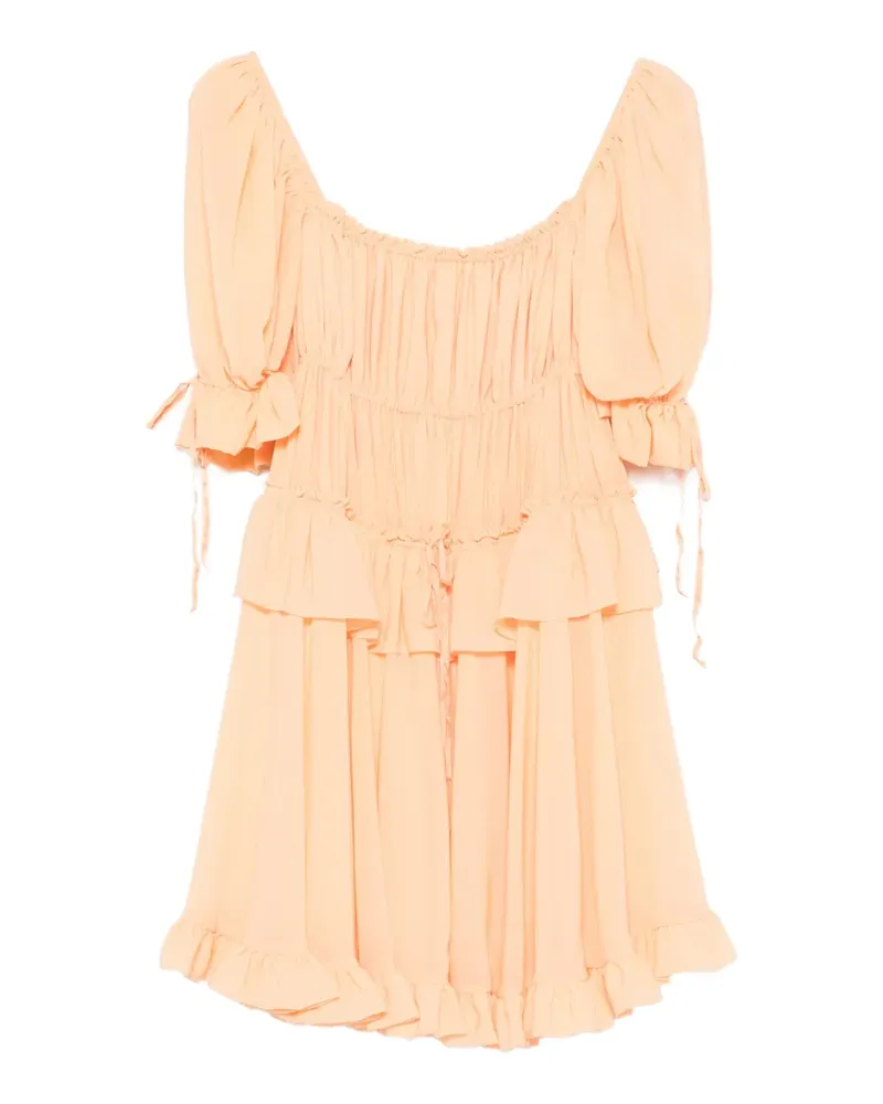 Chloé Gestuftes Minikleid mit Rüschen - Orange Orange