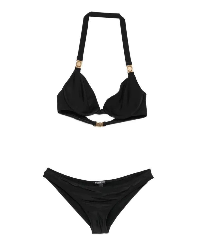 Balmain Neckholder-Bikini - Schwarz Schwarz