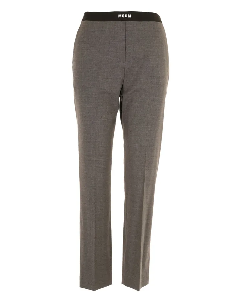 MSGM Hose mit Logo-Bund - Grau Grau