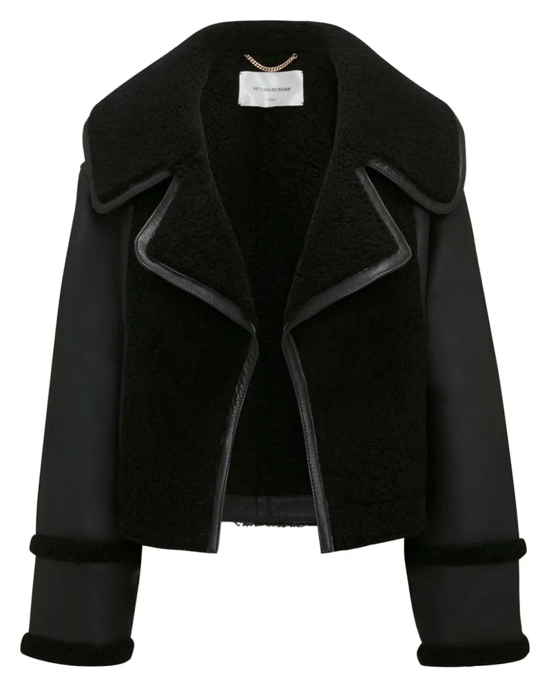 Victoria Beckham Klassische Lederjacke - Schwarz Schwarz