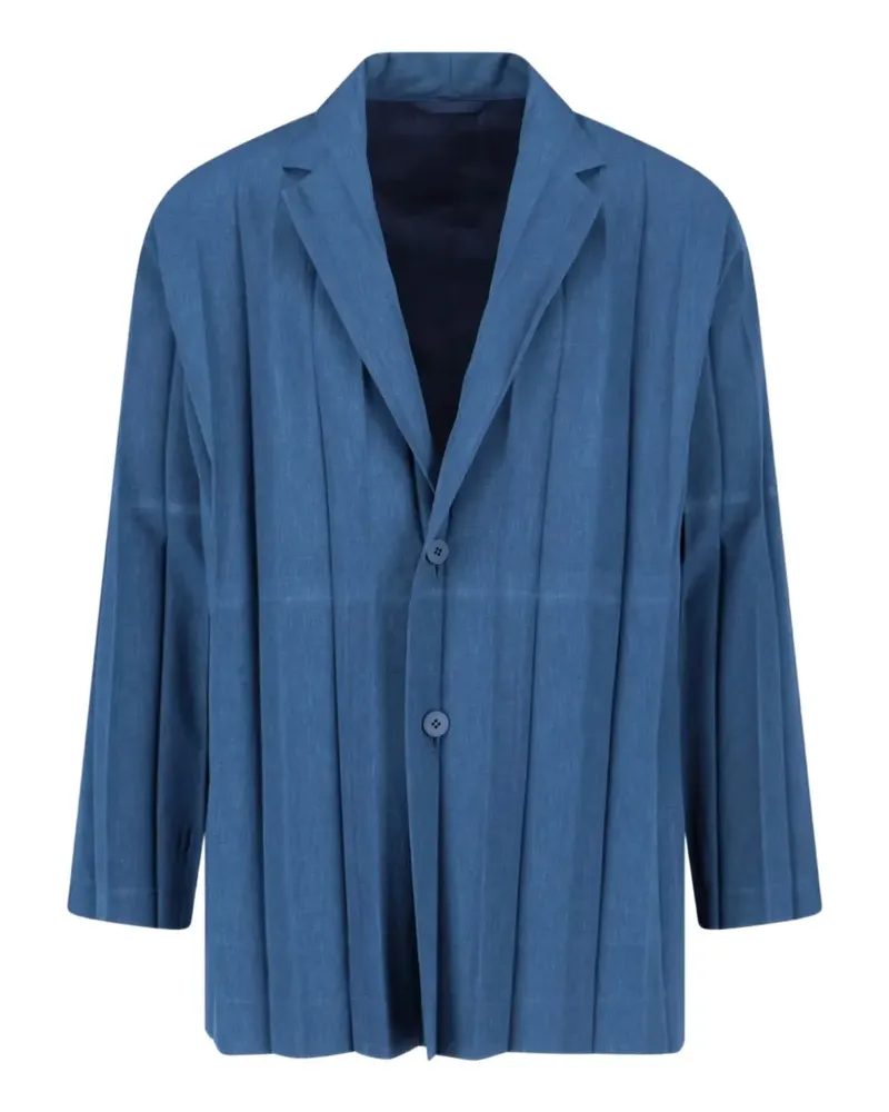 Issey Miyake plissed-effect blazer - Blau Blau