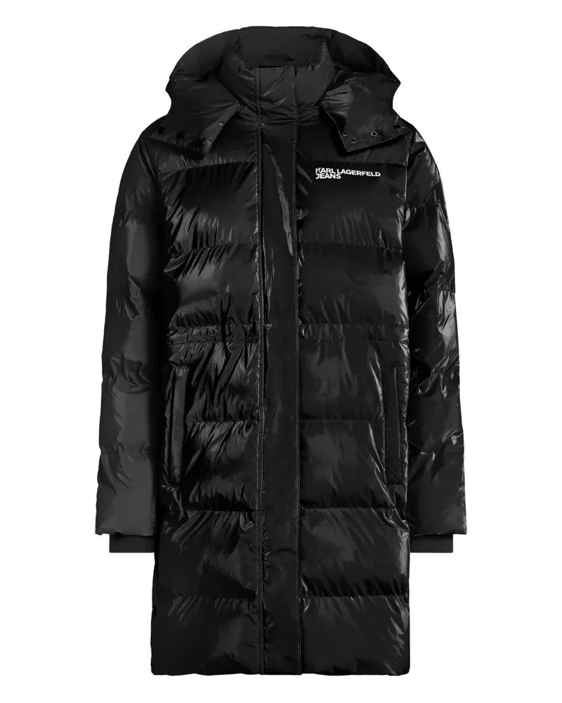 Karl Lagerfeld Gesteppte Jacke mit Logo - Schwarz Schwarz