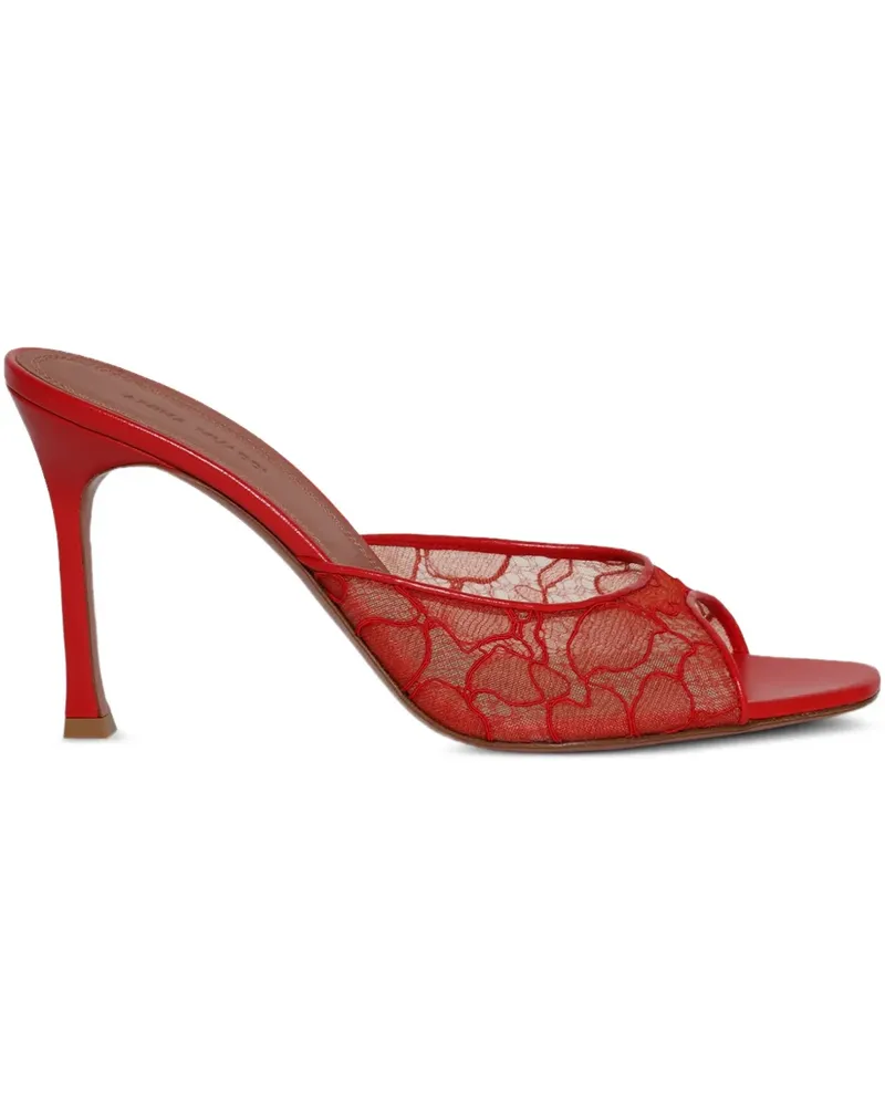 Amina Muaddi Alexa Lace Slipper Sandalen 95mm - Rot Rot