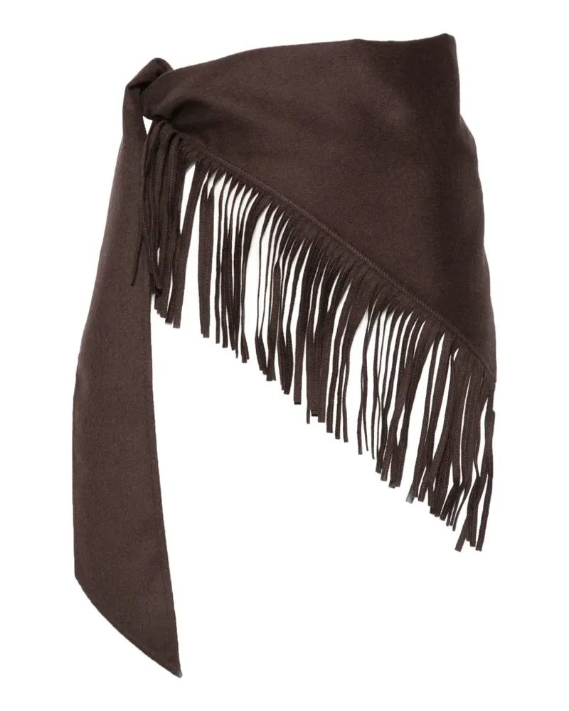 Carven Schal mit Fransenbesatz - Braun Braun