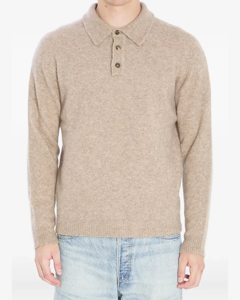 Roberto Collina Langärmeliges Poloshirt - Nude Nude