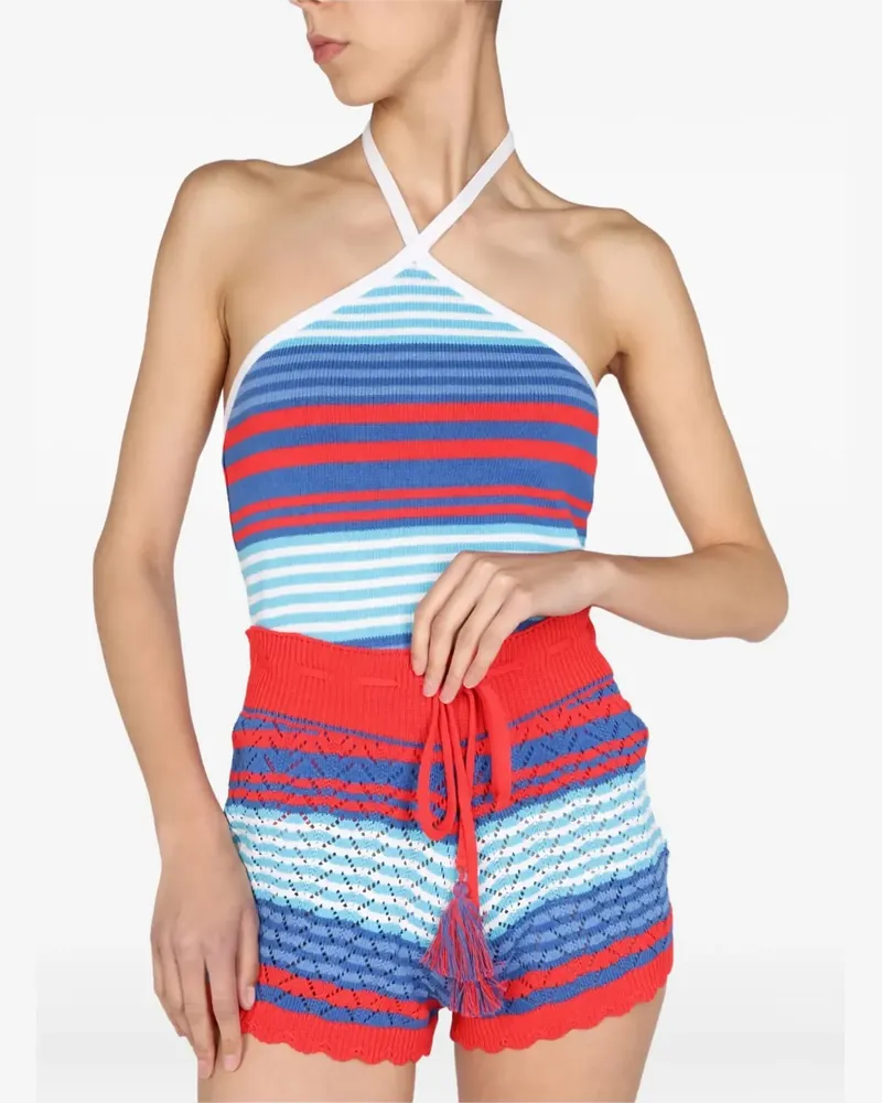 Gallo striped halter-neck top - Blau Blau