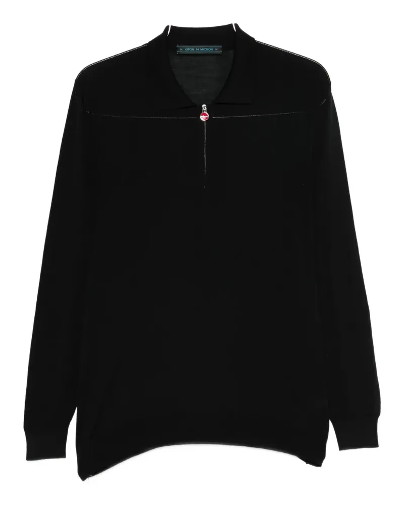 Kiton Poloshirt mit Reißverschluss - Schwarz Schwarz