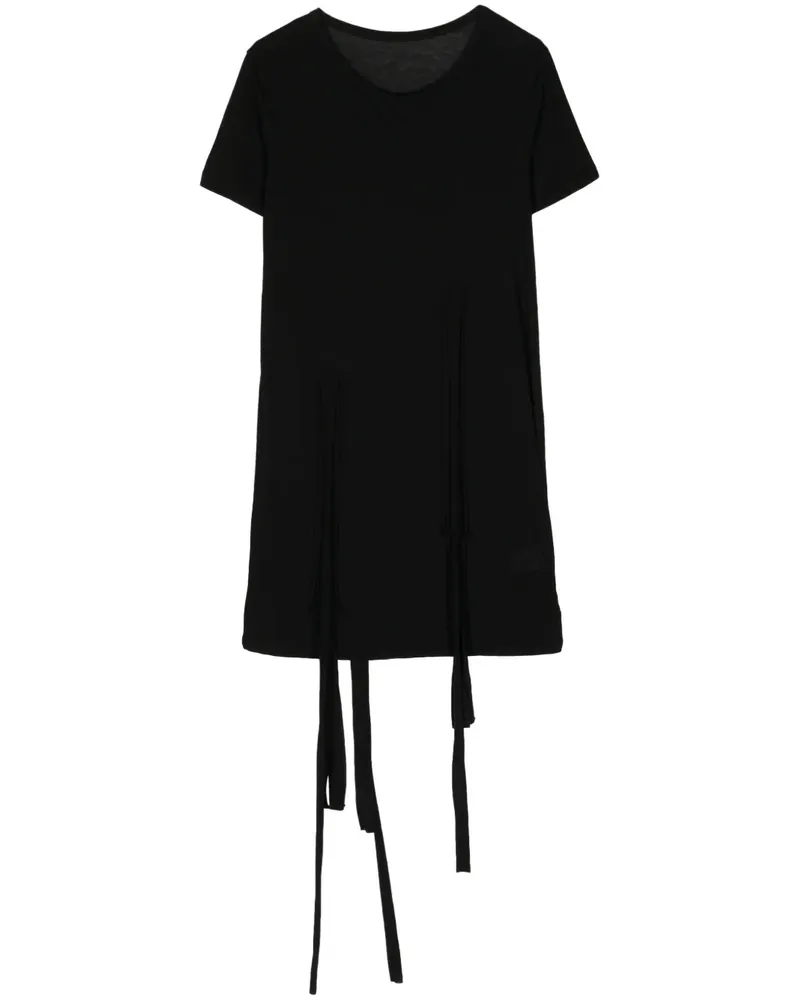 Yohji Yamamoto T-Shirt mit Kordelzug - Schwarz Schwarz