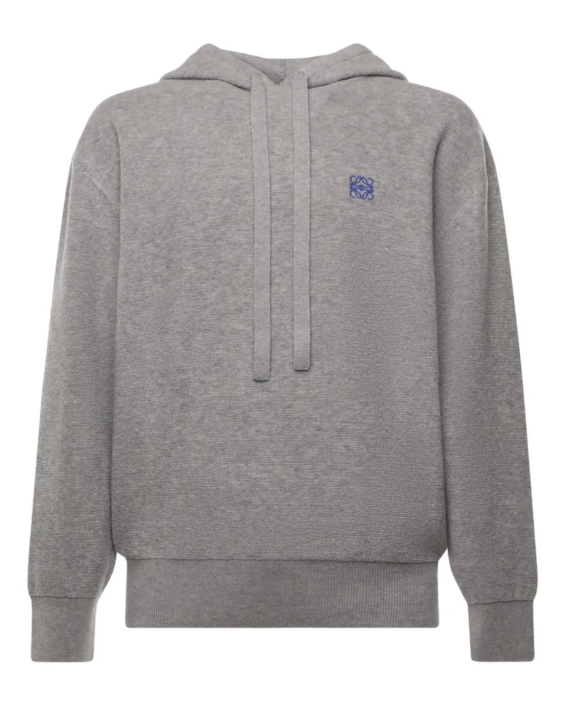 Loewe Bestickter Hoodie mit Kordelzug - Grau Grau