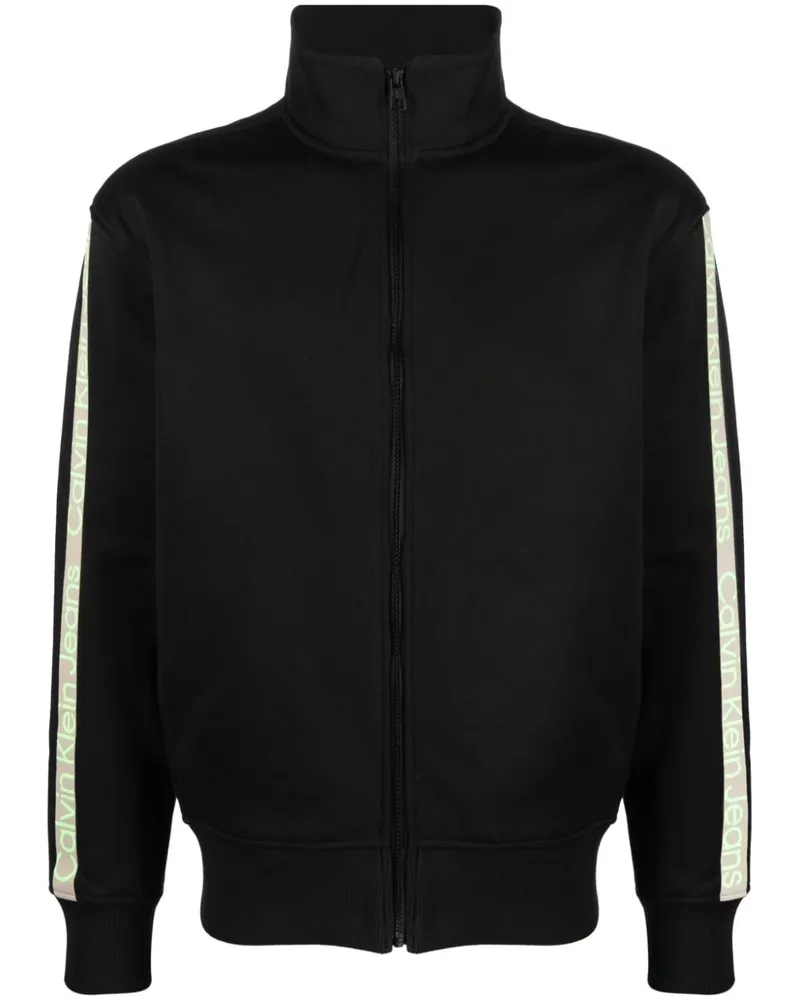 Calvin Klein Sweatshirtjacke mit Logo-Streifen - Schwarz Schwarz