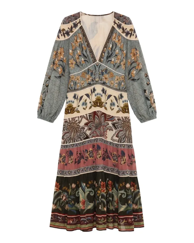 FARM Rio Beauty Maxikleid aus gebeiztem Glas - Blau Blau