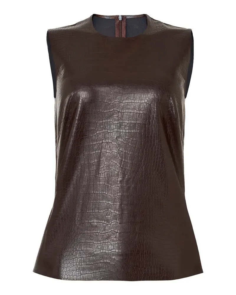 Wolford Trägershirt mit Kroko-Effekt - Braun Braun