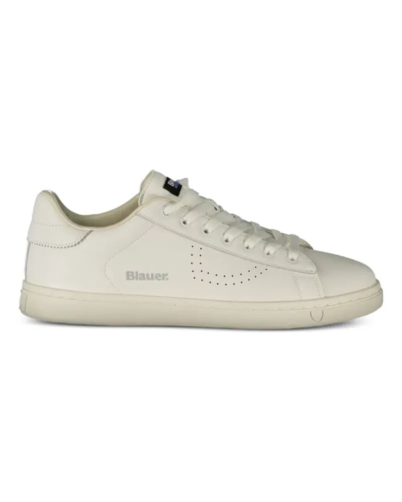 Blauer Perforierte Sneakers mit Logo - Weiß Weiß